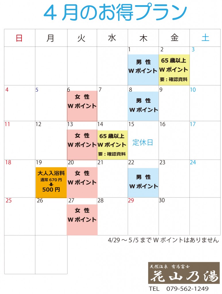 お得プラン4月